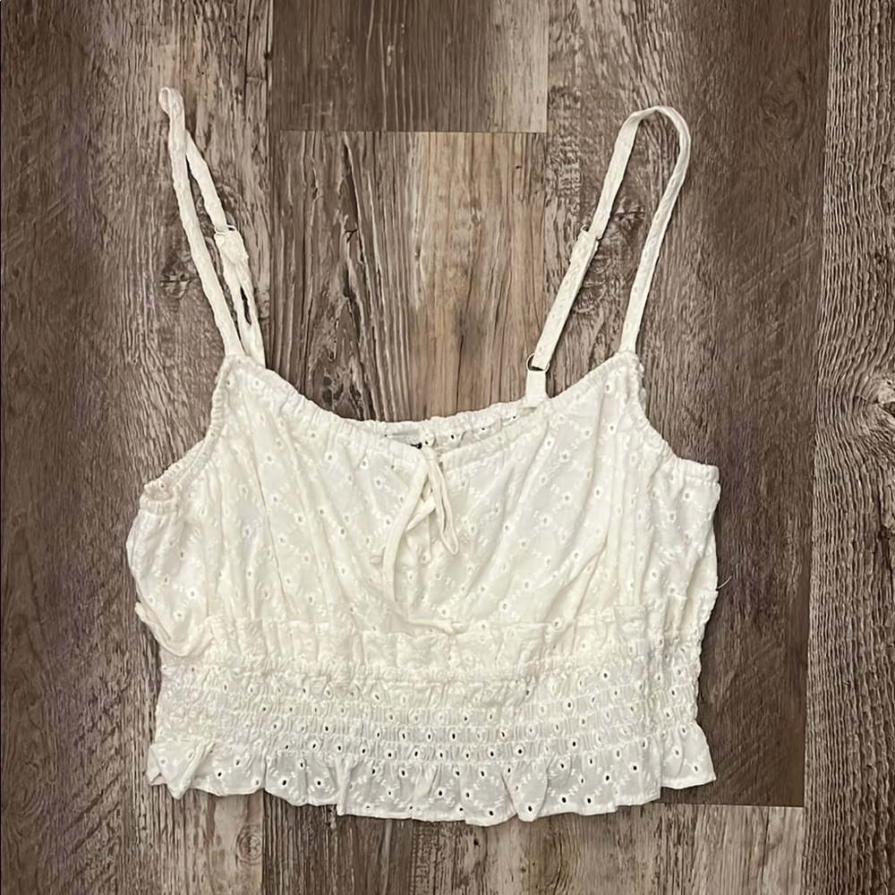 White Eyelet Lace Women's Top